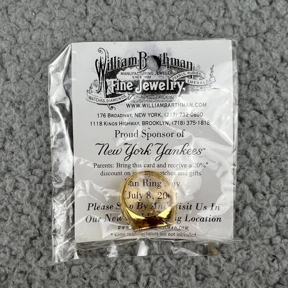 New York Yankees Fan Ring Day 2007 Gold Lot of 7 William Barthman Jewelry MLB - Picture 3 of 11